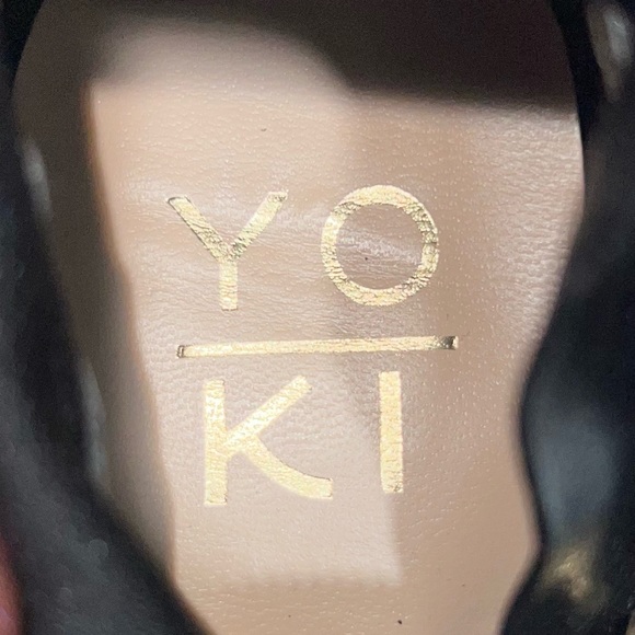 YOKI Over The Knee Stretch Peep Toe Boots Heart Shaped Heel Zip Up Black Size 7 - Picture 13 of 15